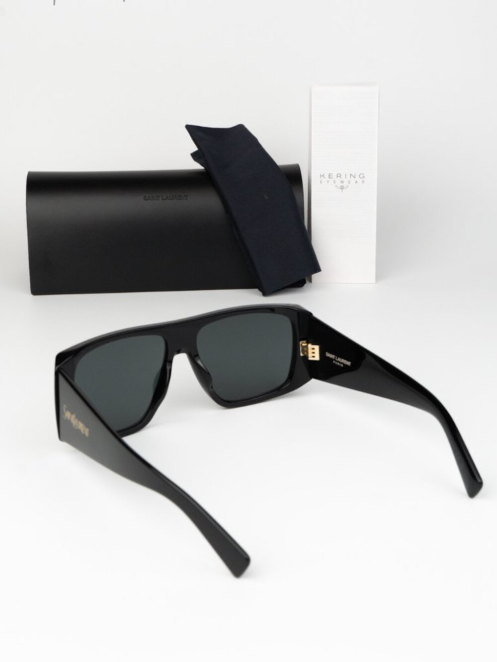 Saint Laurent Women Sunglasses Black Grey Square SL832 001 NEW AUTHENTIC - Picture 8 of 13